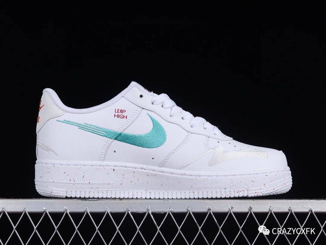 耐克nike air force 1 just do it leap high 彩色刺绣空军一号低帮