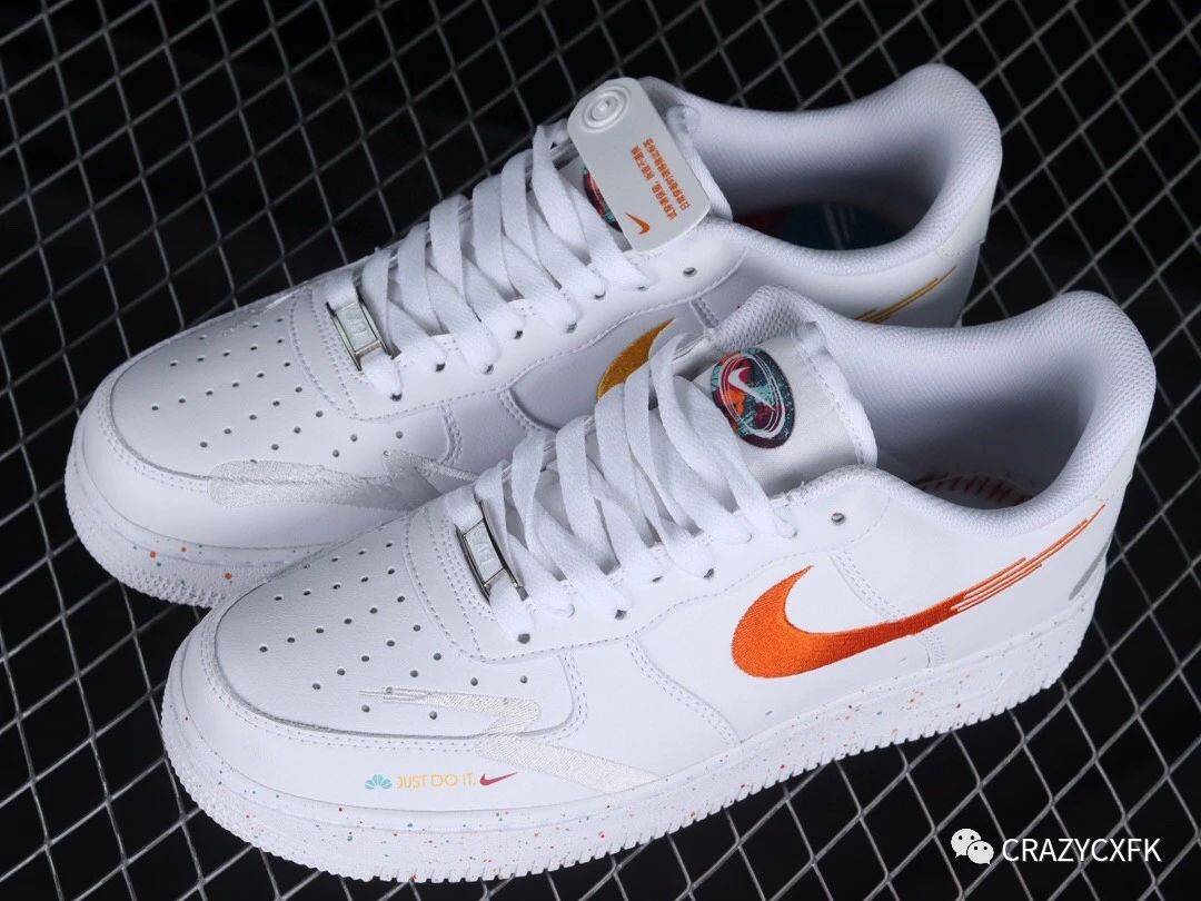 耐克nike air force 1 just do it leap high 彩色刺绣空军一号低帮