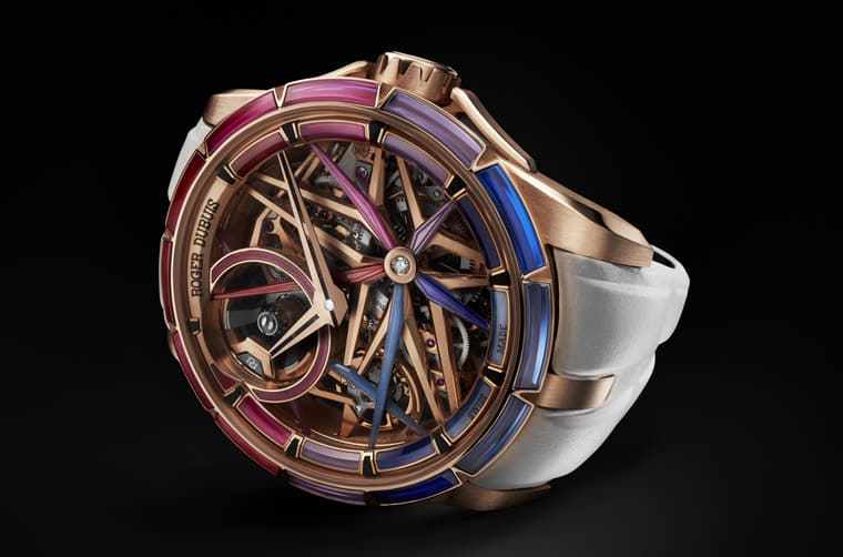 罗杰杜彼excalibur结合尖晶石装饰打造强烈夜光效果_手表_品牌_机芯