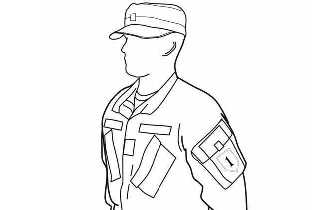武警部队臂章简笔画图片