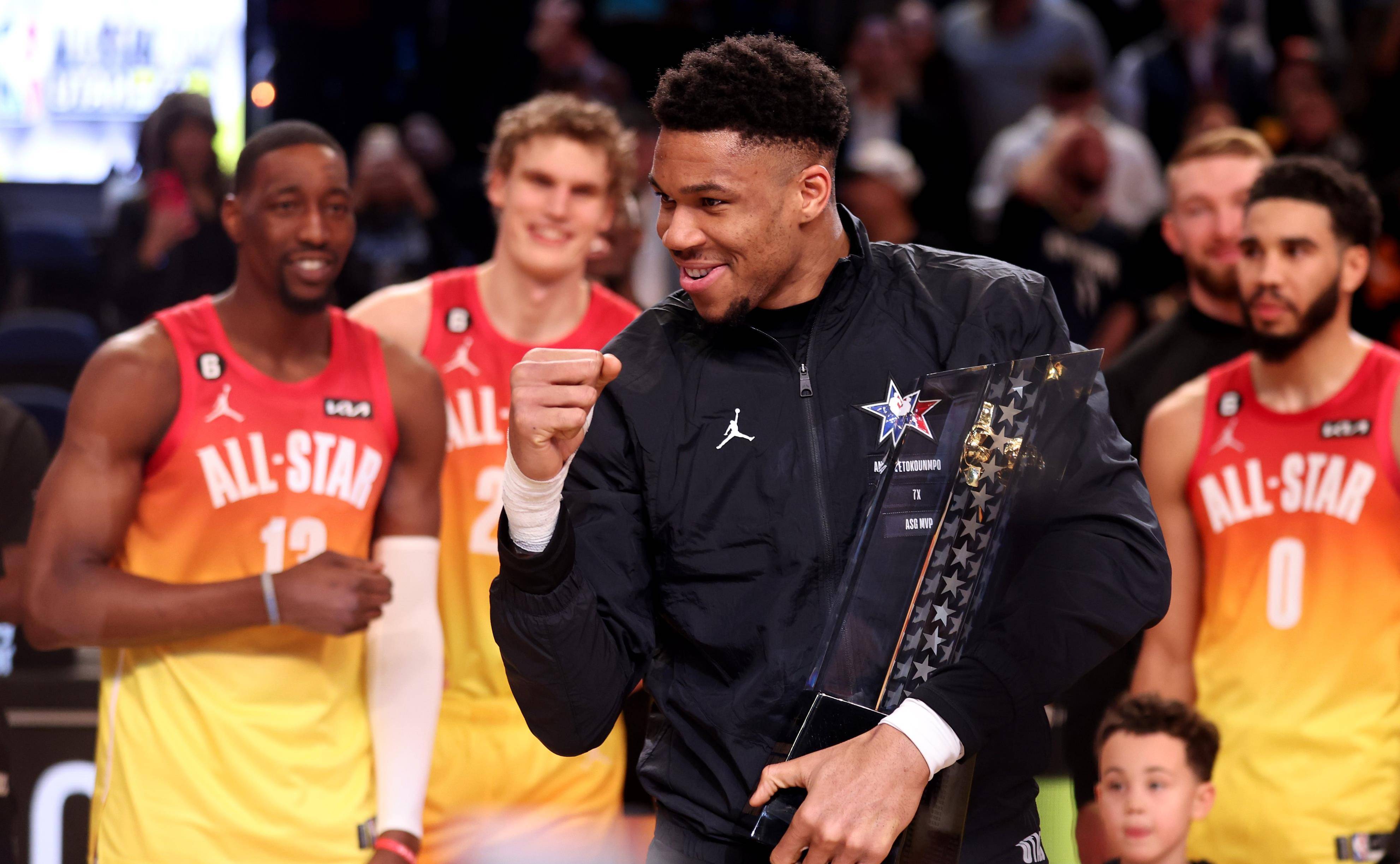 nba全明星落幕:字母哥比詹姆斯会挑人 塔图姆mvp实至名归_比赛_舞台