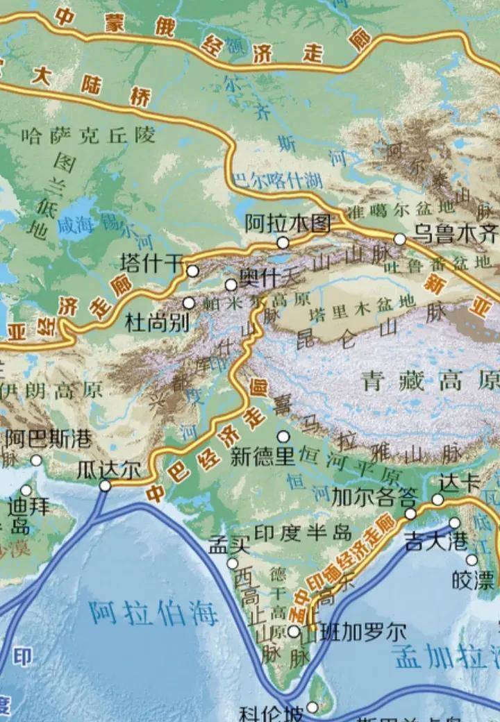 中巴铁路线路图图片