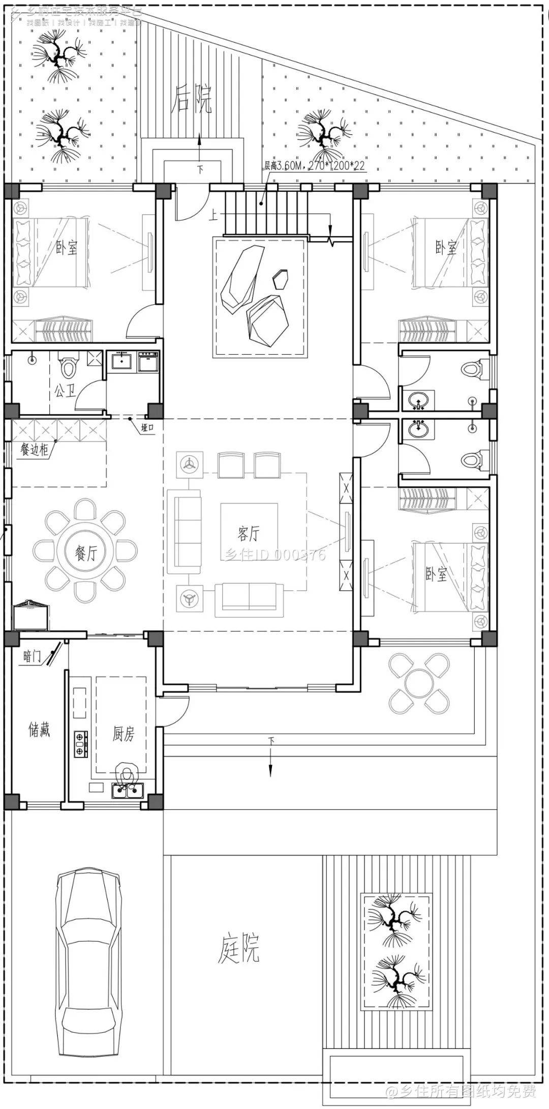 三层平面图丨新中式别墅-06丨项目概况项目位置丨北京密云图纸编号丨