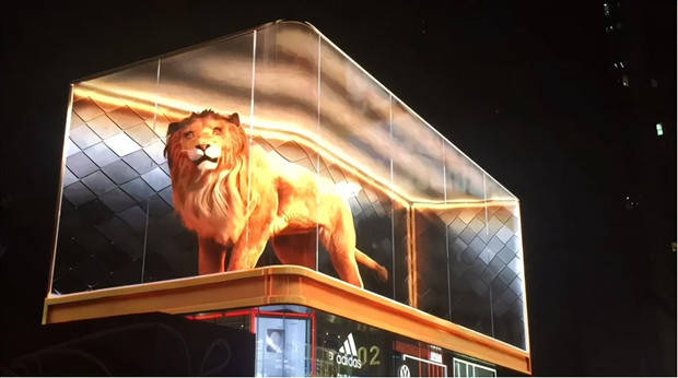 视觉"威慑力"十足,裸眼3d大屏走红,户外显示领域的新突破_科技_广告牌