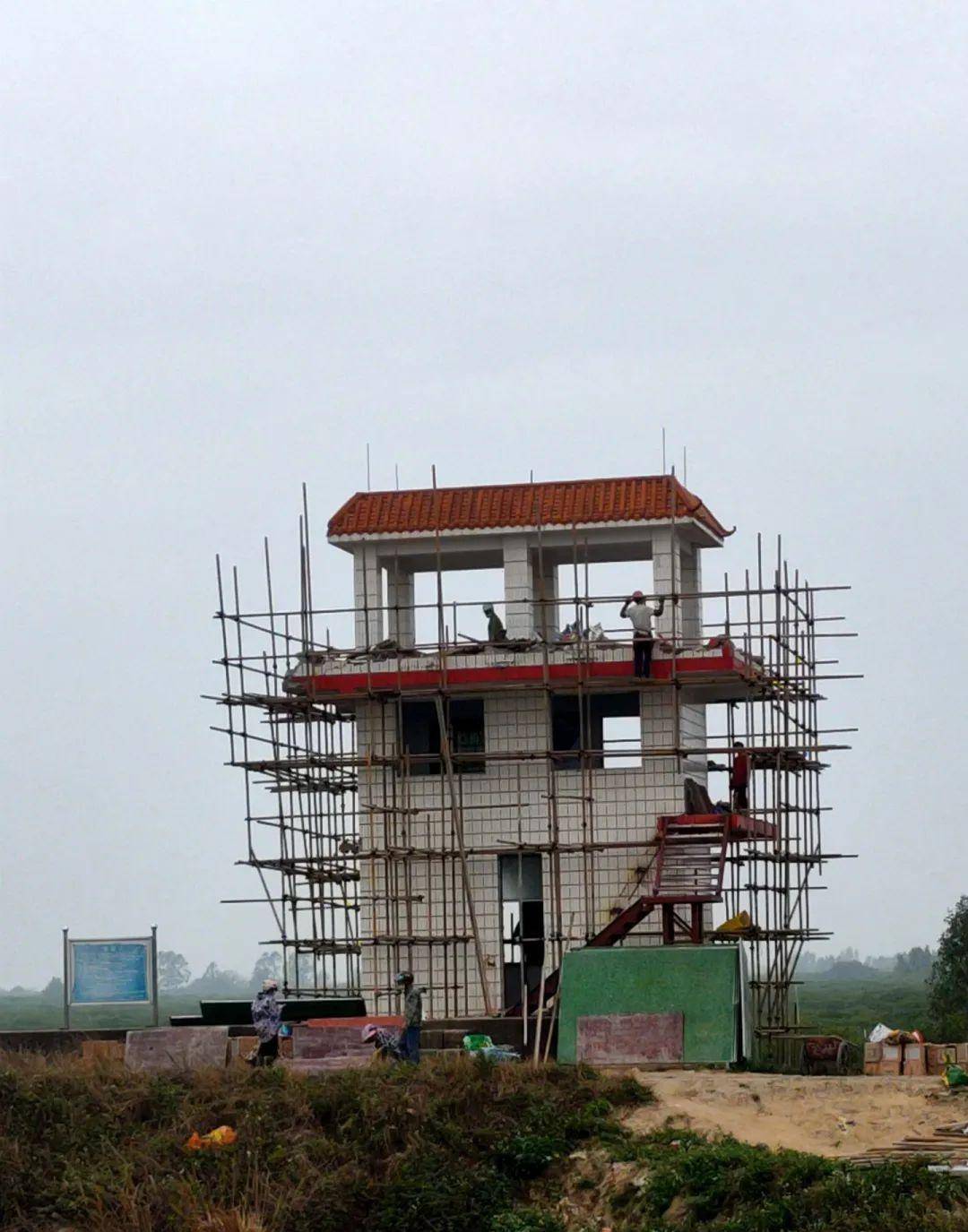 钦州沙井港又新建一座纯景观"望虾楼",建筑主体更高,造型更靓