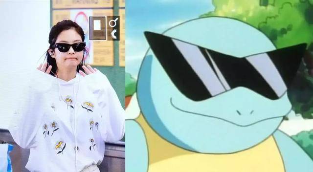 女偶像中知名的时尚达人画风突变,机场时尚变身"杰尼龟"?