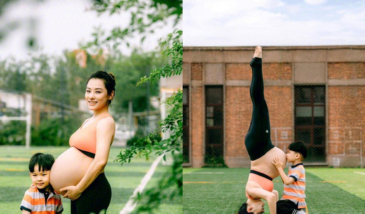 41岁刘璇晒出孕肚倒挂照片,网友称赞她是体操冠军_时尚_西装_款式