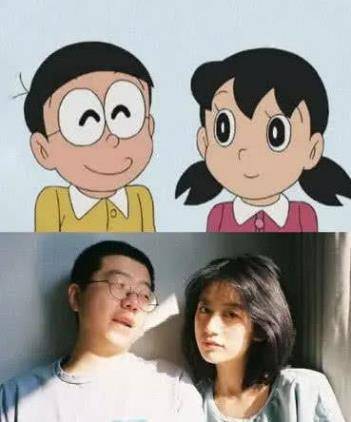 李诞黑尾酱撞脸大雄和静香,网友:这是大雄被黑最惨的一次_对比_事情