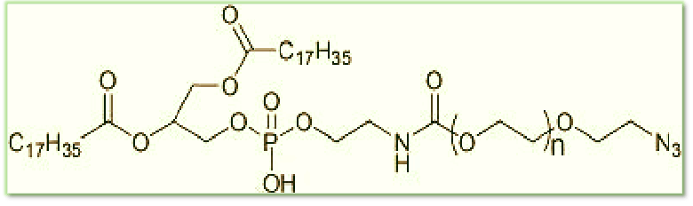 疊氮或者二硬脂酰基磷脂酰乙醇胺-聚乙二醇-疊氮基,結構式如下圖所示