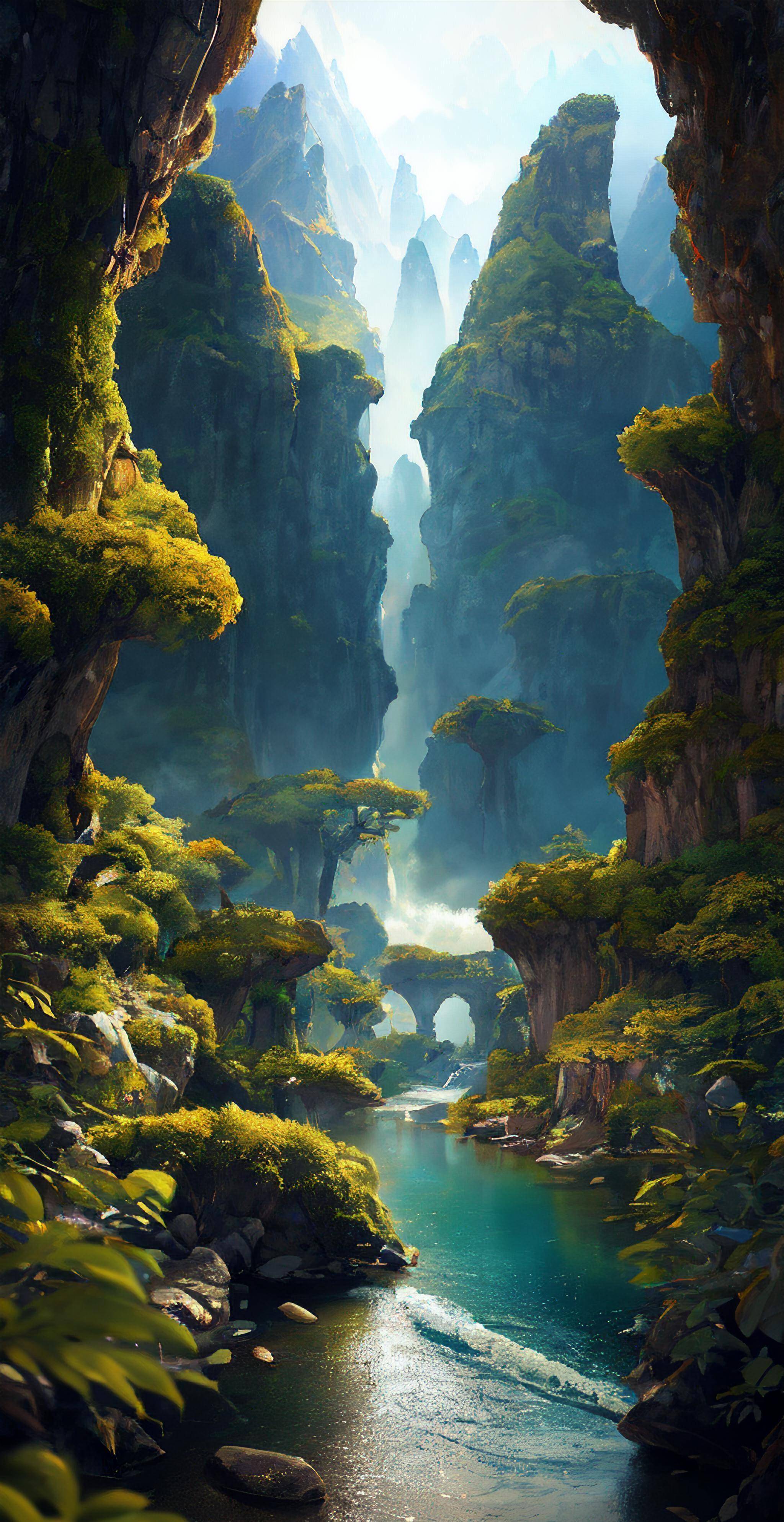 ai绘画 中国风景"数字山水" 创作欣赏!_游客_景点_华山