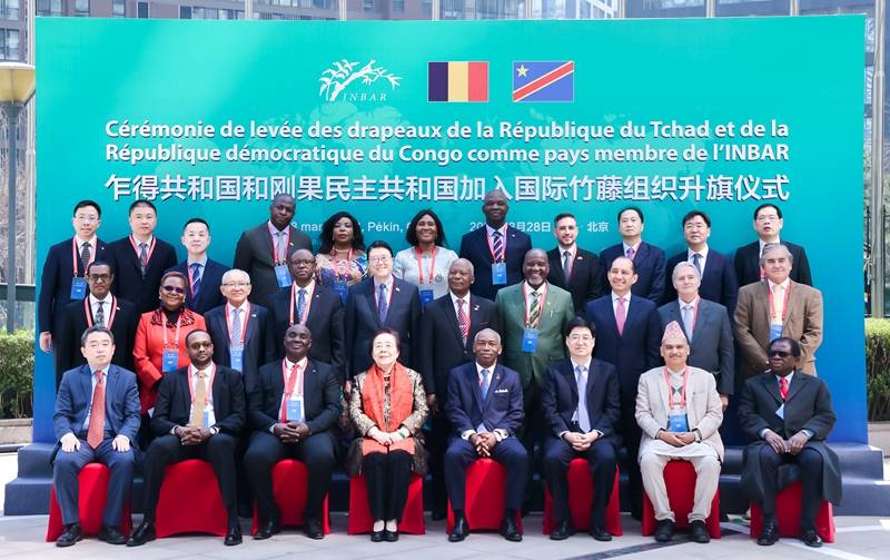 乍得共和国和刚果民主共和国加入国际竹藤组织升旗仪式在京举行_发展