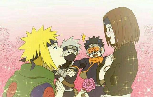 火影小剧场:水门班为琳庆生,带土送出玫瑰,却被水门抢了风头_卡卡西