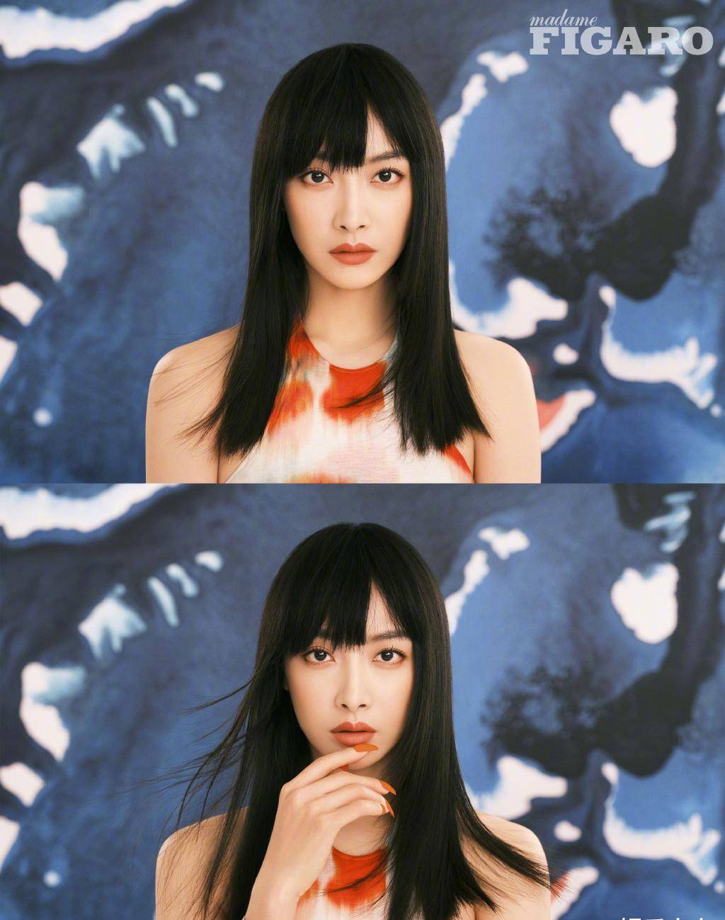 宋茜《madamefigaro费加罗》新刊封面大片,日式黑长直齐刘海神秘优雅