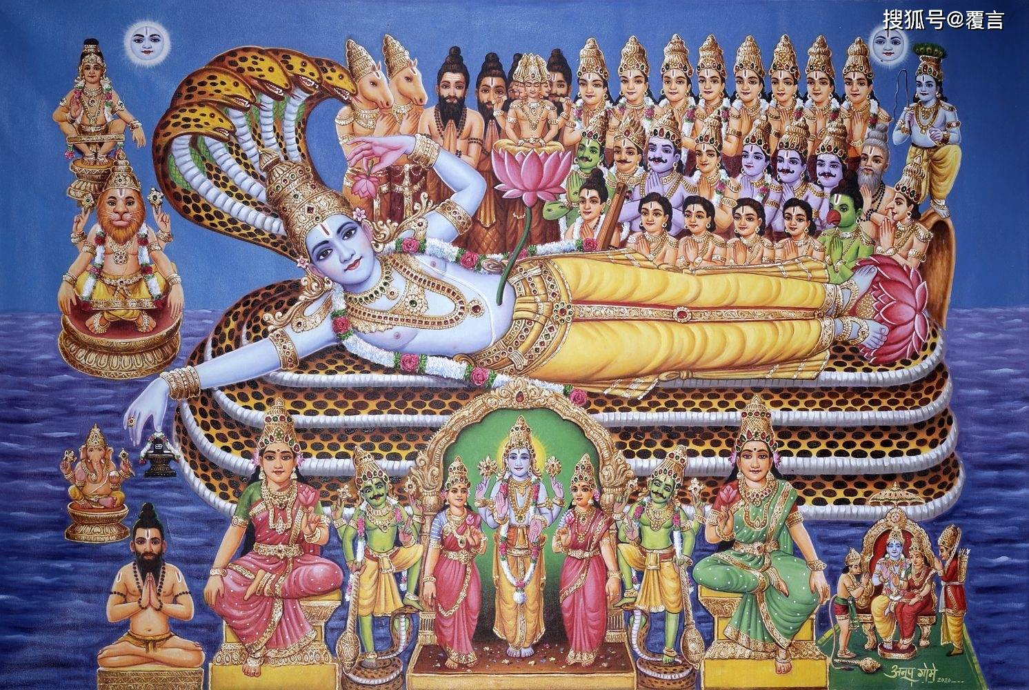 按照印度教的"十大化身"理论,毗湿奴拥有10个重要的化身,包括鱼,乌龟