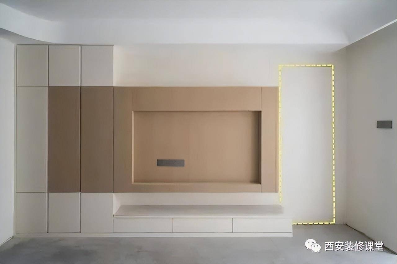 电视不居中是偏的,咋办?_视觉_镂空_收纳