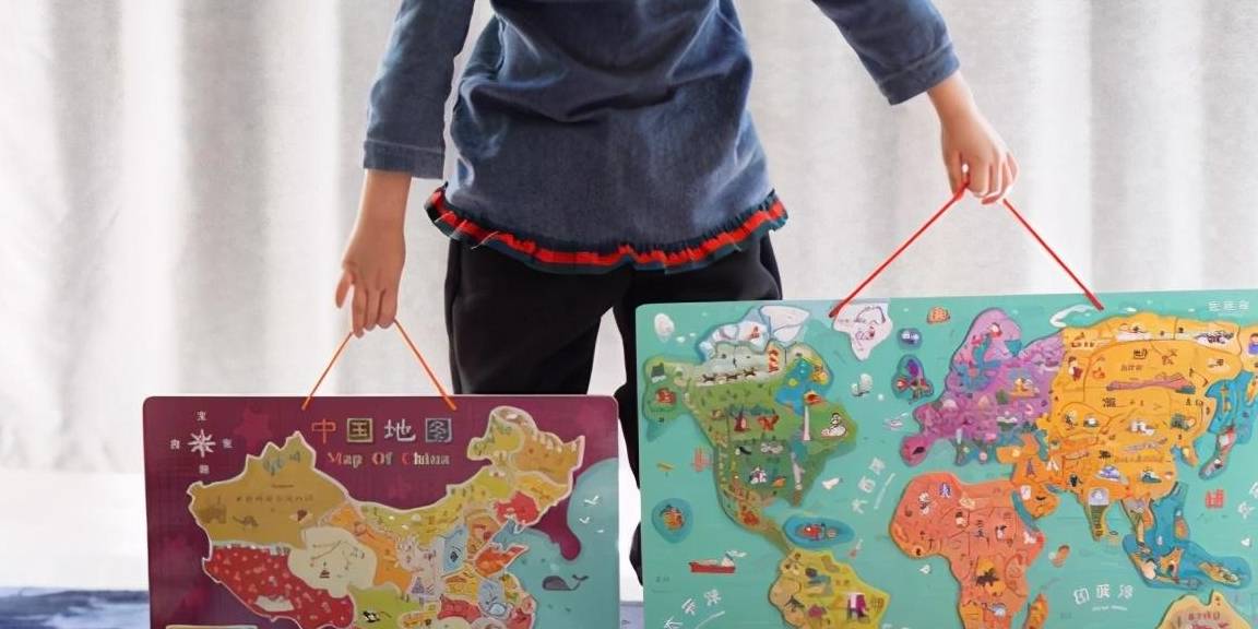 中国地图和麦哲伦磁力世界地图,通过拼图这种简单的模式,将童趣可爱的