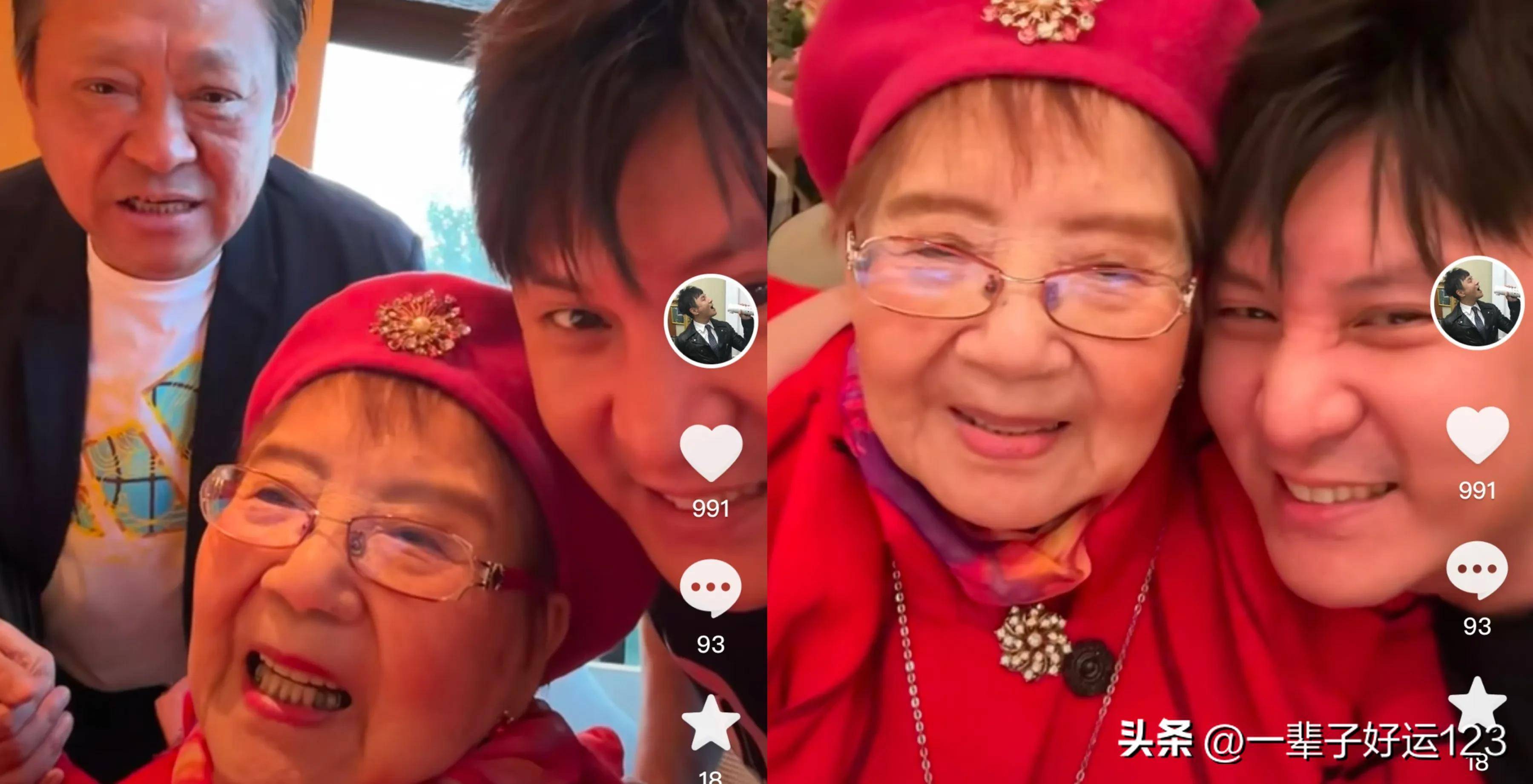 毛猛达,朱桢和97岁老舅妈一起过五一,嫩娘胃口好还能喝红酒_叔叔_现实