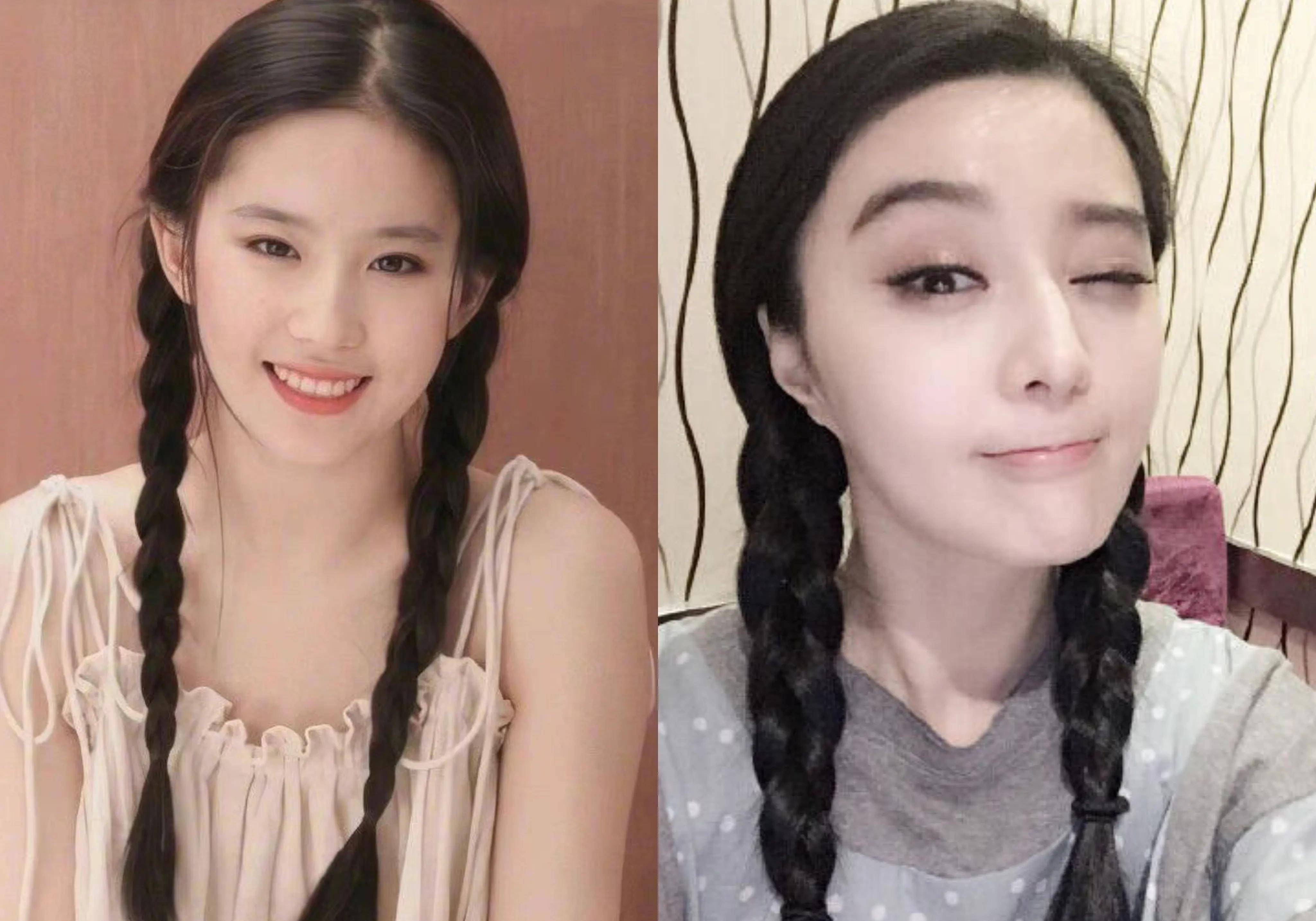 刘亦菲素颜逛街被拍,皮肤白皙,气质出众,发量稀疏头皮清晰可见_朋友