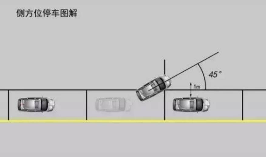 侧方停车45度角的图解图片