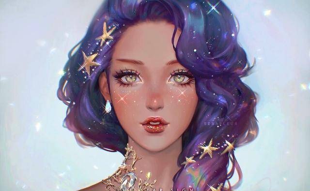 双鱼座是紫发御姐毫无疑问,双鱼座是气质清雅的紫发御姐,一双如湖水一