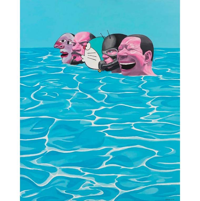 艺术鉴赏 | 岳敏君的笑脸人_油画_cm_布面