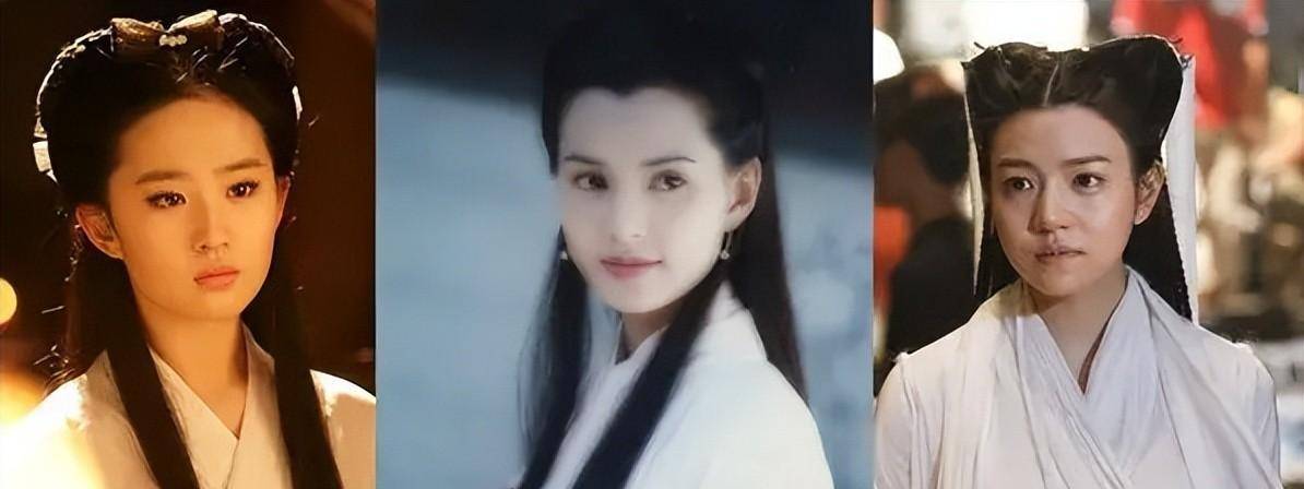 小龙女的李若彤,刘亦菲与她对比,形成了原版,高仿和山寨版的搞笑图片