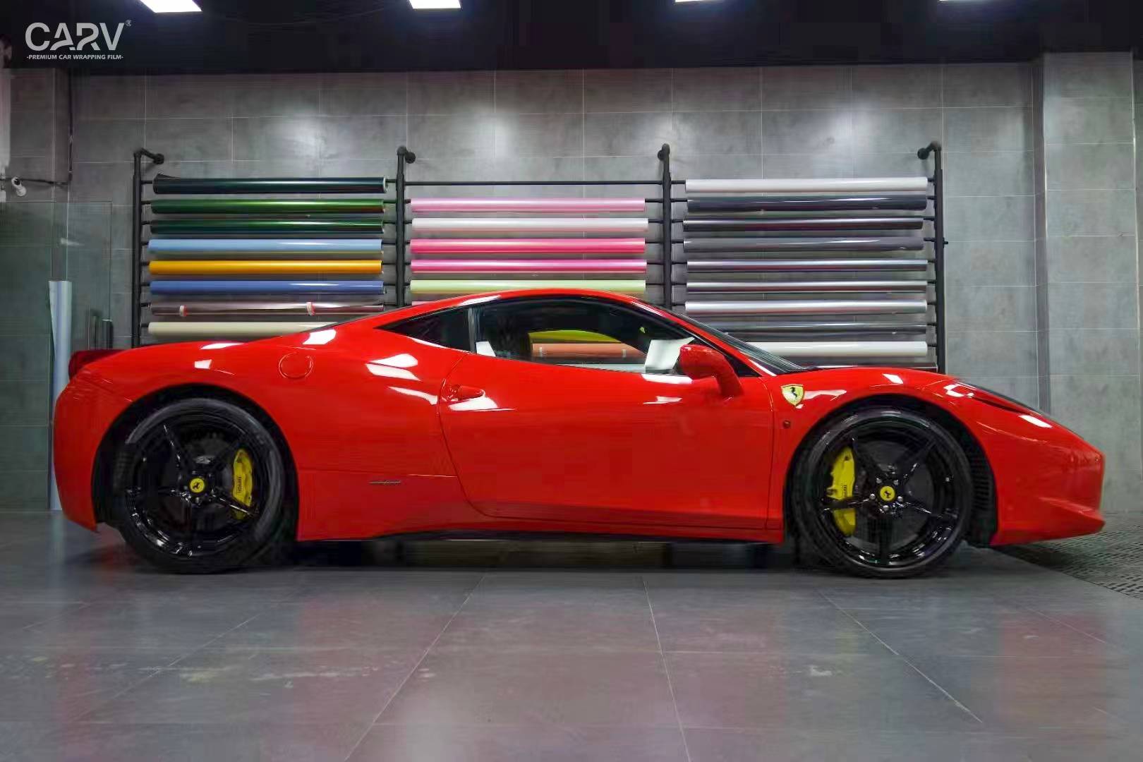 法拉利458卡孚carv改色膜白金法拉利红,像是贵族的红色_搜狐汽车_搜狐