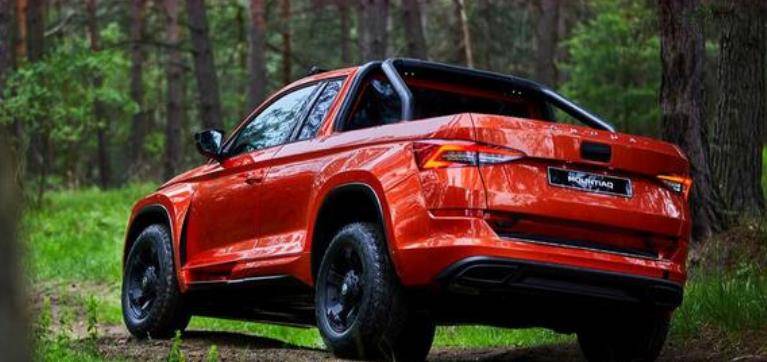 斯柯达越野皮卡实车亮相,涉水喉 电动绞盘!