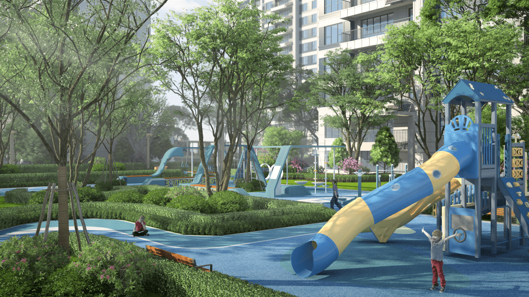 中玮名门将森林场景通过演变整合落位场地,营造全林下