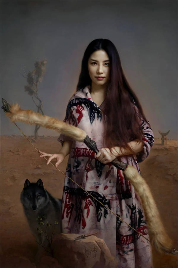 布面油画 2022年薛广陈 凌霜侯板上布面油画 40x30cm2021叶楠 问石