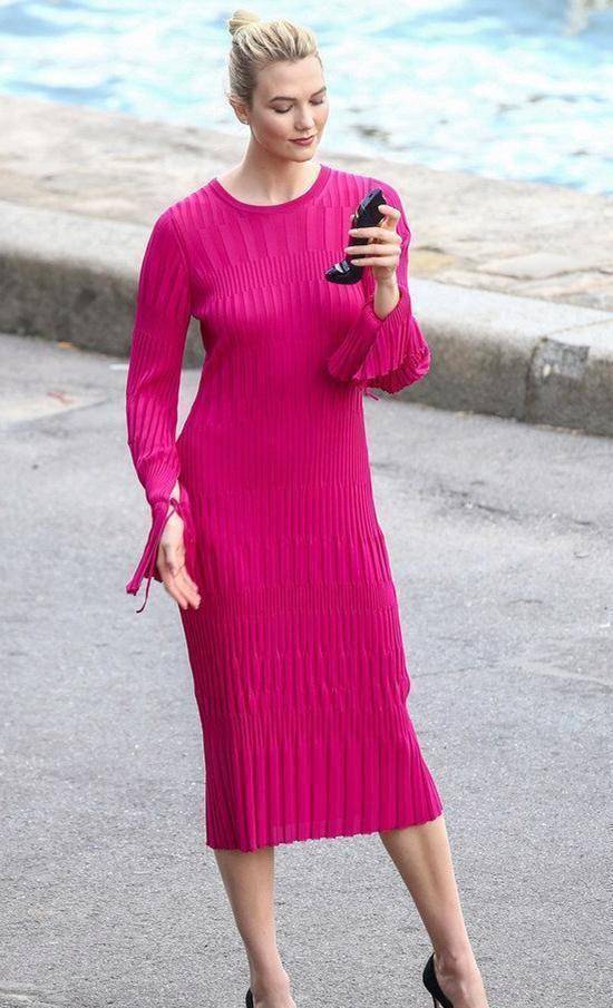 快跟着沈梦辰金晨穿针织裙,藏肉又时髦_黑色_美得_元素