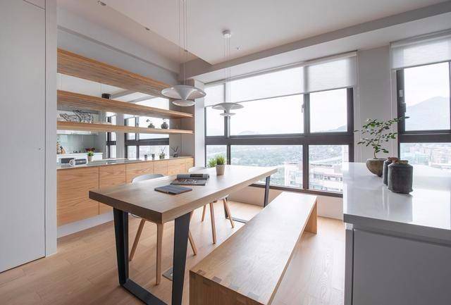 50㎡单身公寓装修效果图,拆掉厨房墙面,客厅主卧增大2平米_空间_的