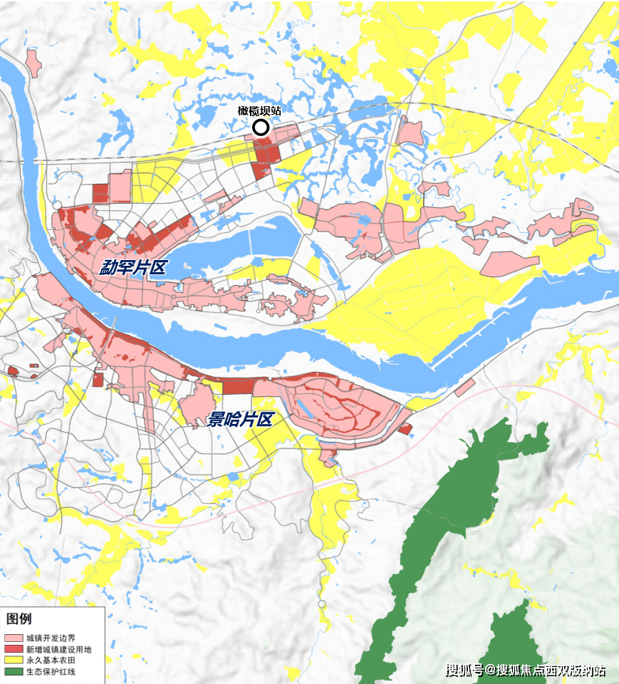 来看景洪市城市规划,了解全市域各地块相应功能