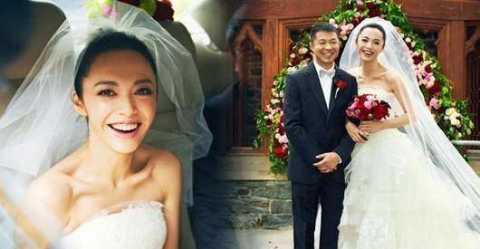 姚晨嫁给了曹郁,在风景如画的新西兰岛,姚晨穿着洁白的婚纱,挽着自己