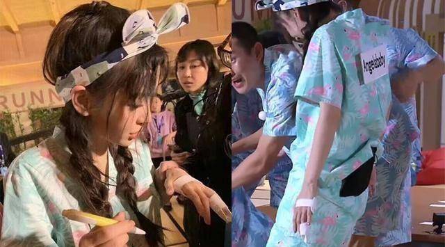 跑男杨颖手指受伤的原因已找到,原来撕名牌被李晨误伤_节目_观众_游戏