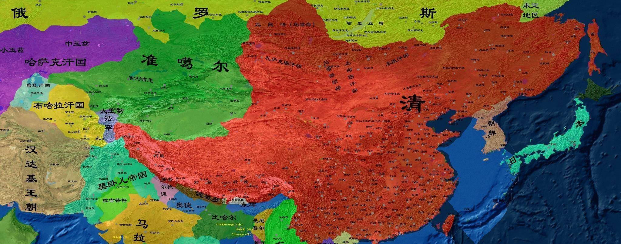 清朝最大版图 来自搜狐网