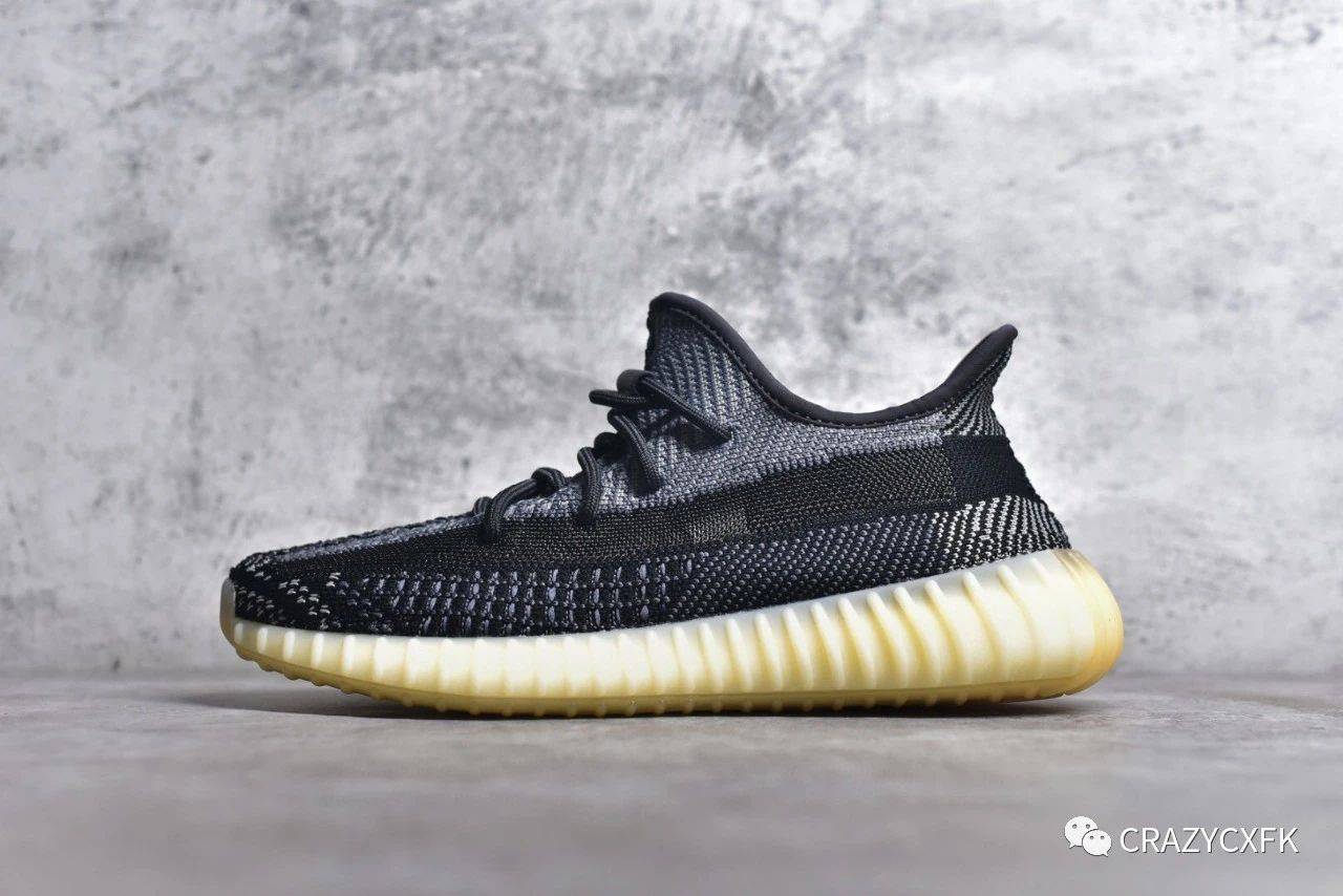 阿迪达斯 adidas yeezy 350v2 boost carbon 椰子黑芝麻低帮运动鞋_带