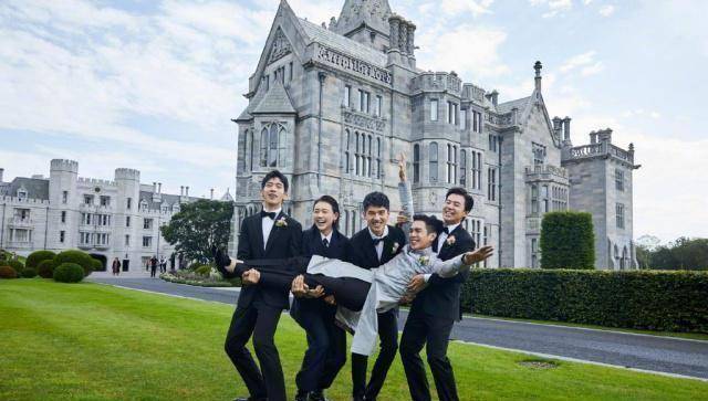 唐艺昕伴娘团pk张若昀伴郎团,现场高清照曝光男帅女靓非常养眼_婚礼