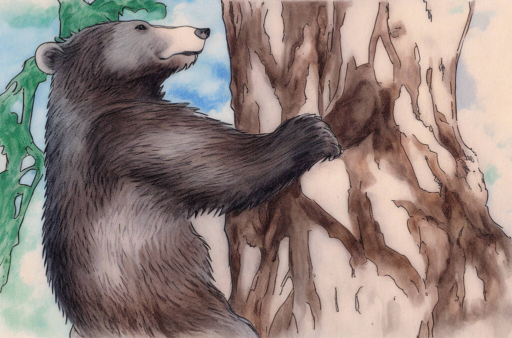 森林轶事——熊的逆袭_黑熊_美洲狮_树皮