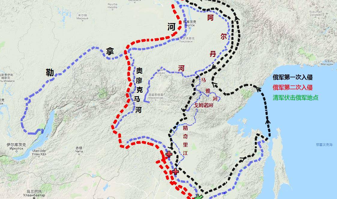 於是,俄國人從雅庫茨克乘船出發,沿著勒拿河及其支流進入精奇里江(今