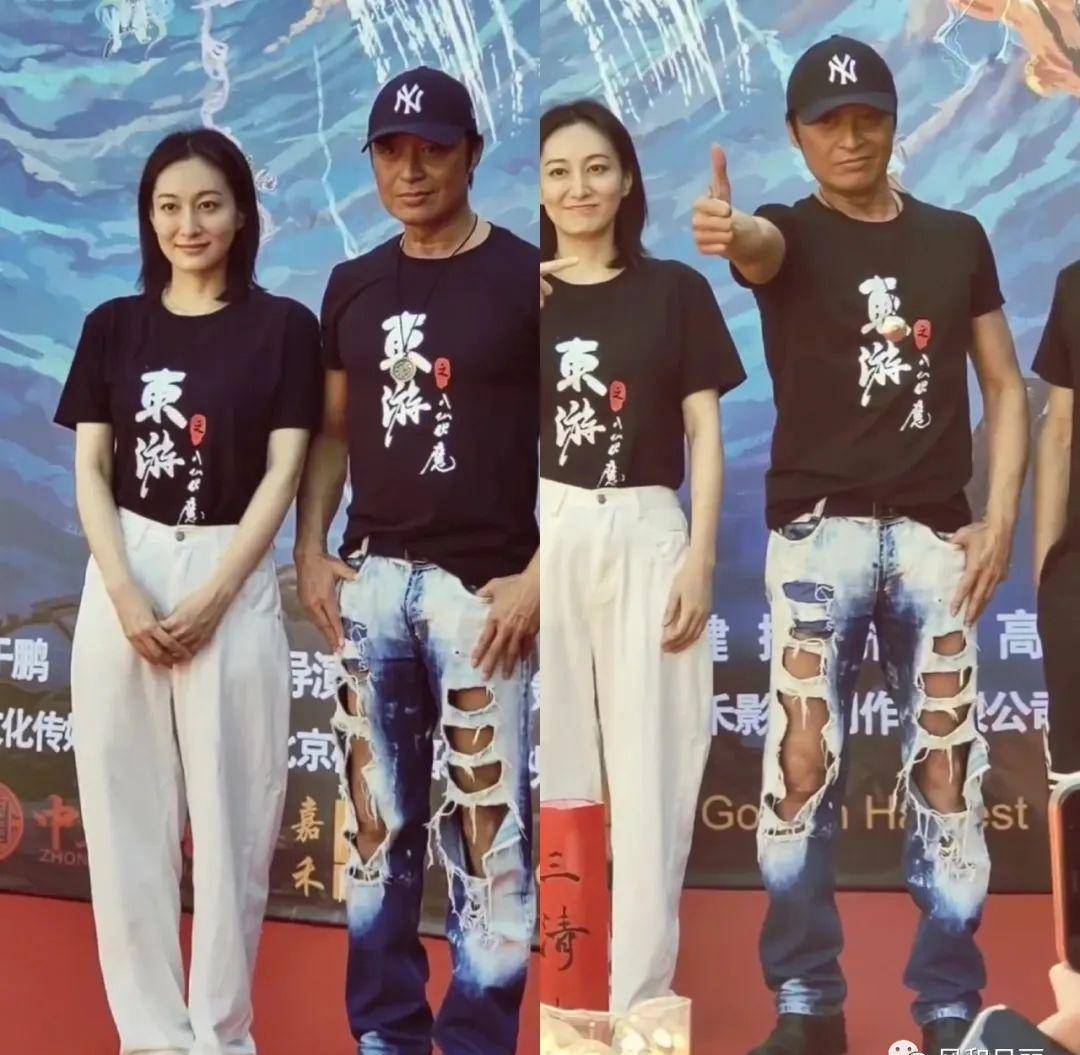 61岁马景涛身穿破洞牛仔裤宣传新片,腿部线条优美,爱美之心不减_民国