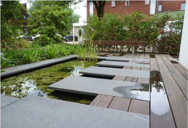 就缺一个这样的入户水景,汀步铺装拼接甲板,步步生花_设计_水池_地面