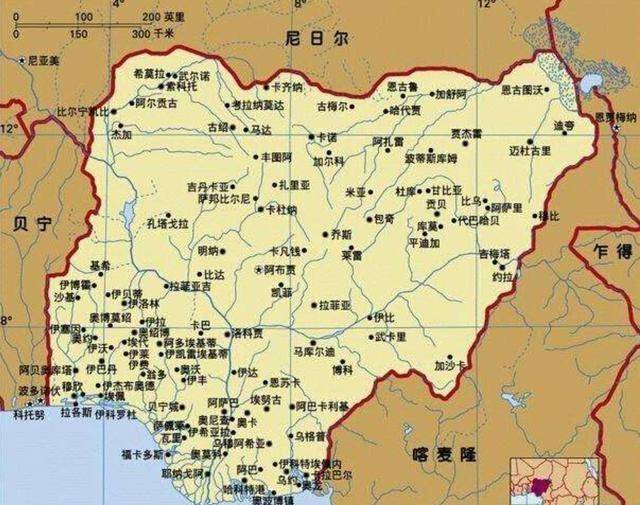 尼日利亚共和国位于西部非洲,几内湾旁边,与喀麦隆,尼日尔等为邻.