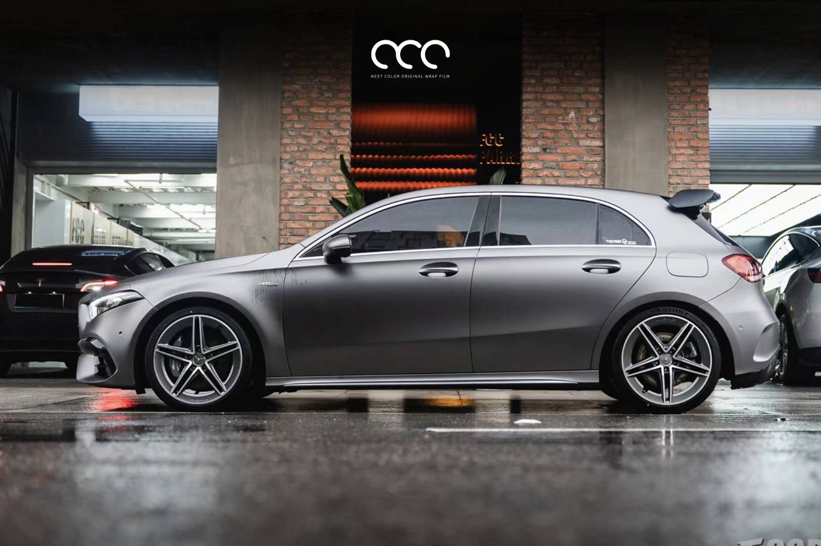 奔驰amga45漫彩改色膜山灰,让朴素变为精致_搜狐汽车_搜狐网