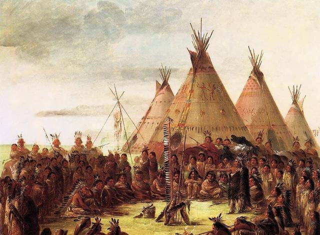 印第安人的帐篷原来长成这样:同样拆卸方便,貌似不如蒙古包舒适_木杆