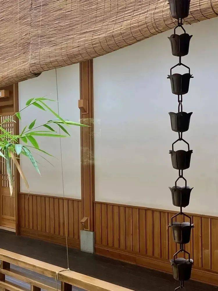 景观中的雨链,落水成趣,历久弥新_雨水_建筑物_庭院