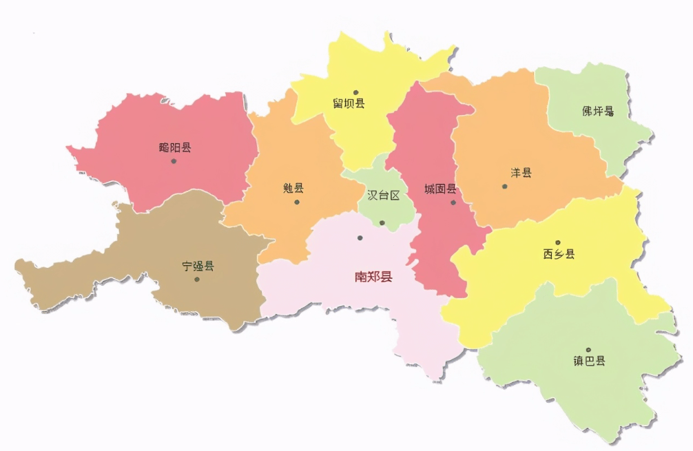 汉中市各县地图全图图片