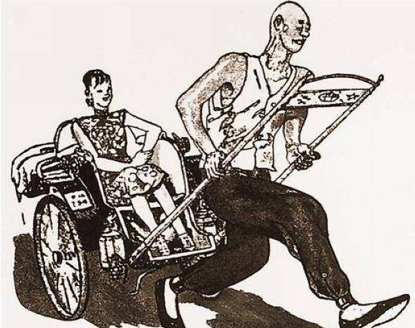 祥子卖力地拉车祥子单纯的性格决定了大家都喜欢与之打交道,能得到