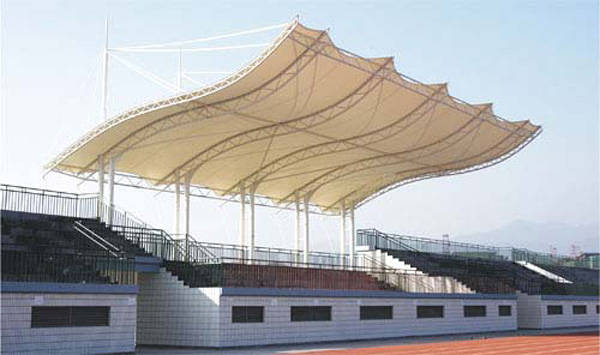 体育看台膜结构遮阳棚价格多少钱一平方米?