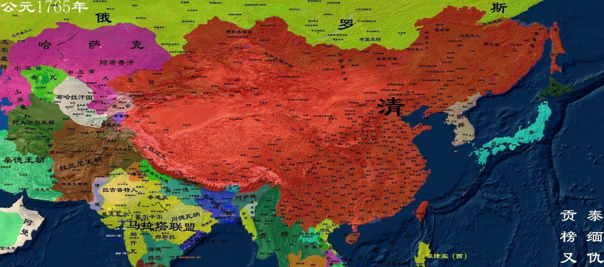 清朝前期还是非常强大的,它的领土扩张基本就是谁挡杀谁的步骤_俄国